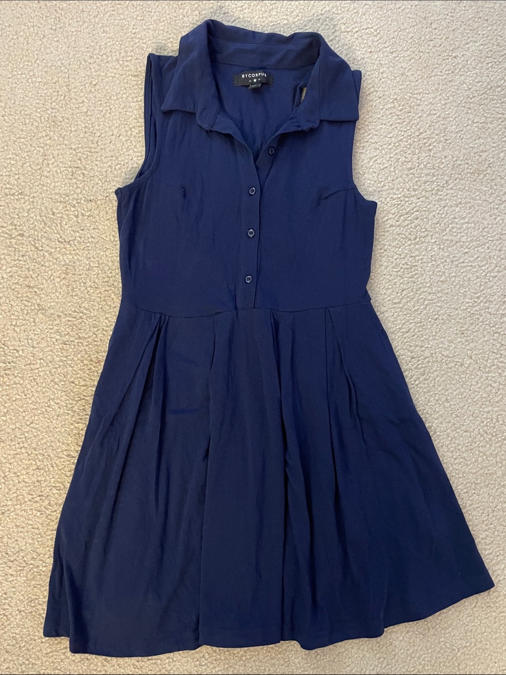 Vintage ByCorpus Collared Button-Front Dress, Size M